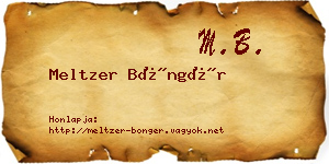 Meltzer Böngér névjegykártya